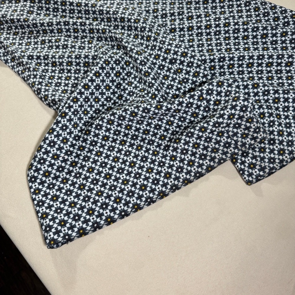 Maeve Anthropologie Callan Wide Leg Pants Geometric Tile Print Blue White 14 - Picture 16 of 16